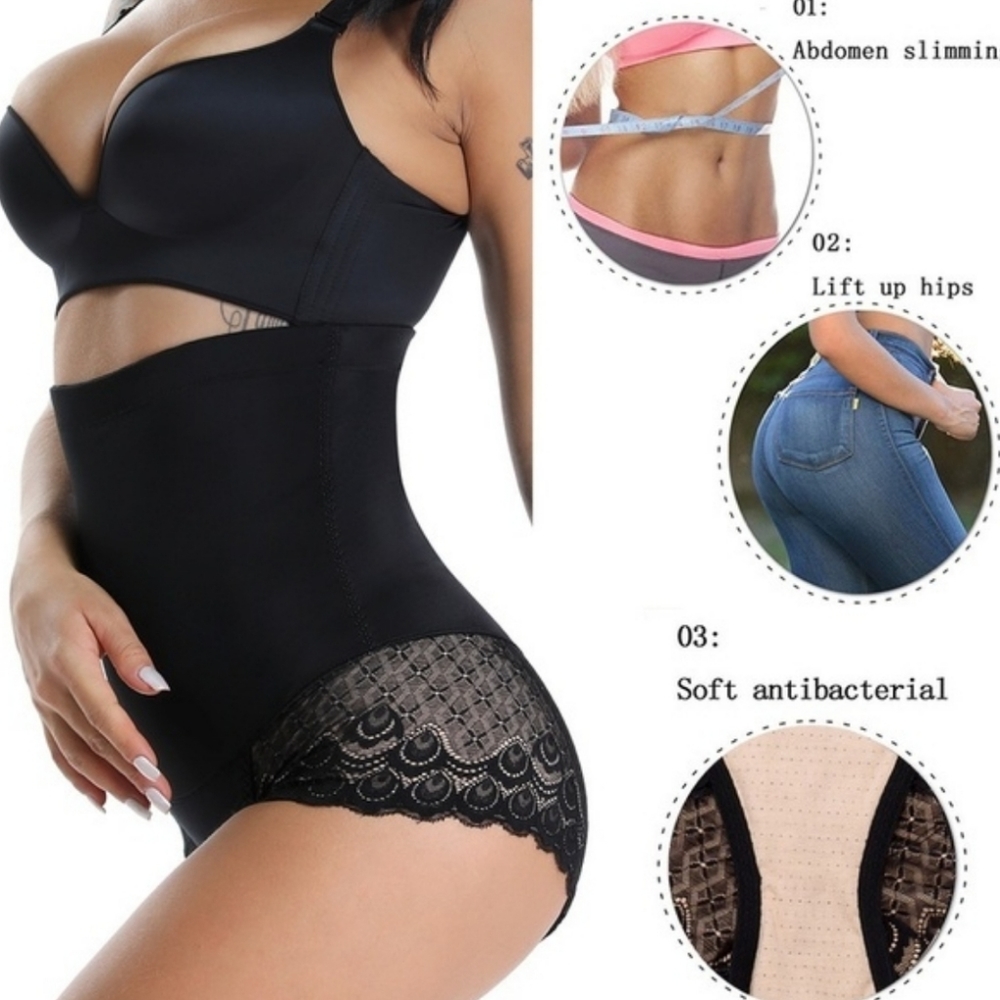 Waist trainer lace mesh butm lift panties shaper